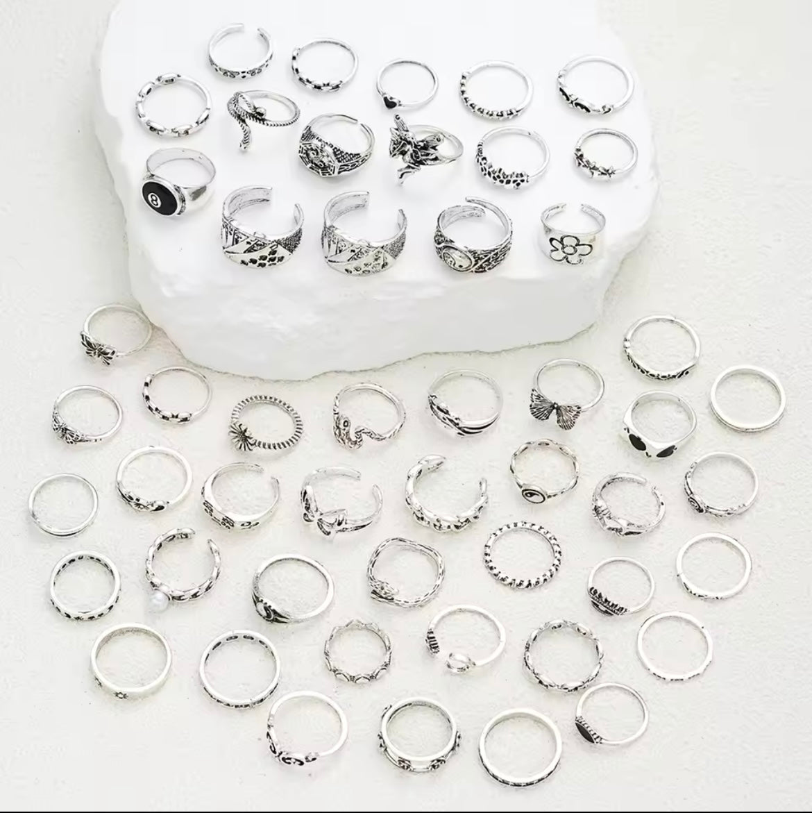 Ensemble de Bagues pour Femmes et Hommes, 51 pièces